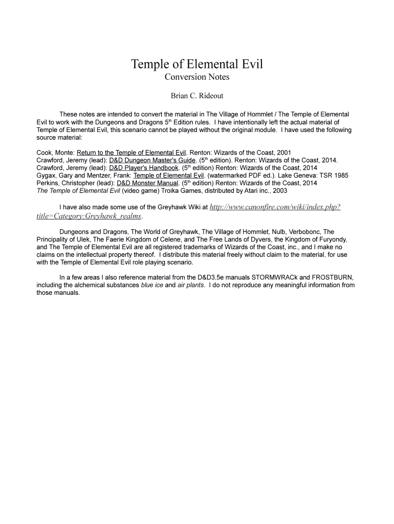 The Temple Of Elemental Evil Pdf - Fill Online, Printable, Fillable ...
