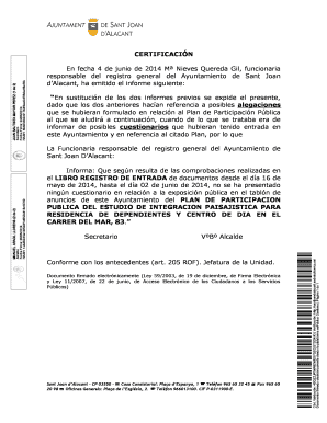 Sant Joan d’Alacant Certification