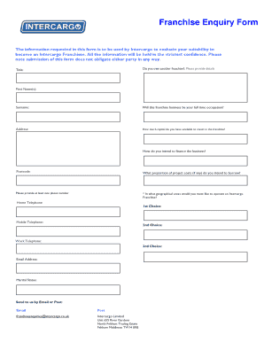 franchise enquiry form