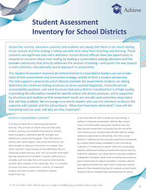 Fillable Online aodcharter Student Assessment Inventory for School ...