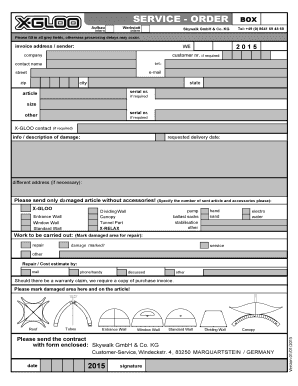 SERVICE - ORDER BOX - x-gloocom