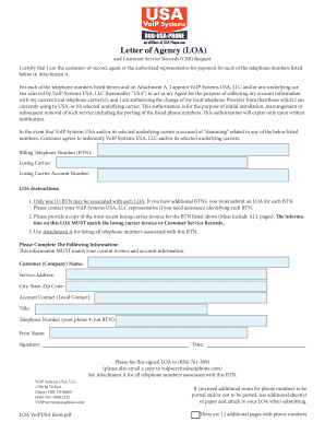 Letter of Agency LOA - bUSAPhonebbcomb