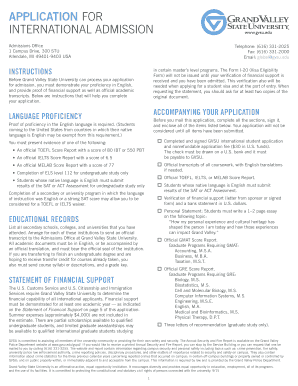 Fillable Online gvsu International paper application - Grand Valley ...