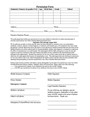 Permission Form 2014-15 - aacrc