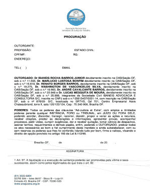 Project transition checklist - PROCURAO OUTORGANTE: PROFISSO: ESTADO CIVIL: CPF/MF: RG: ENDEREO: TEL:( ) EMAIL: OUTORGADO: Dr IBANEIS ROCHA BARROS JUNIOR devidamente inscrito na OAB/Seo DF, sob o n