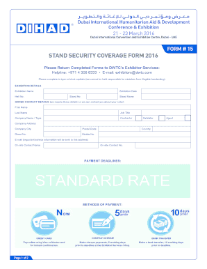PAYMENT DEADLINES STANDARD - DIHAD