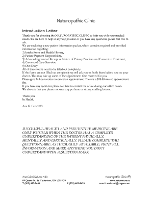 Appreciation letter to doctor from hospital - Naturopathic Clinic Introduction Letter Thank you for choosing the NATUROPATHIC CLINIC to help you with your medical needs - naturecure