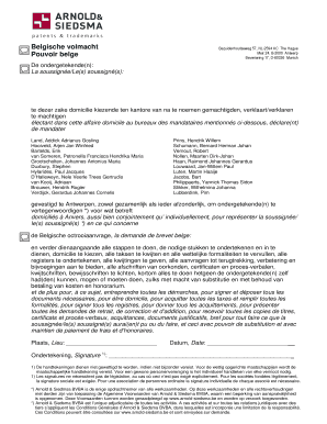 Belgische volmacht Pouvoir belge - arnold-siedsmanl