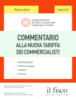 ALLA NUOVA TARIFFA DEI COMMERCIALISTI