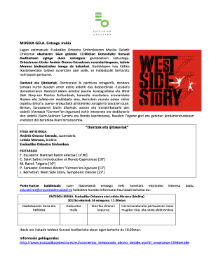 MUSIKA GELA. Entsegu irekia - Orquesta Sinf nica de Euskadi