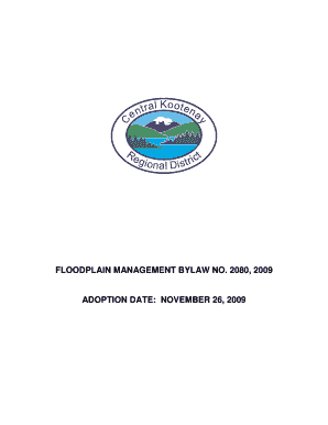 FLOODPLAIN MANAGEMENT BYLAW NO 2080 2009 ADOPTION DATE - fosterfarm