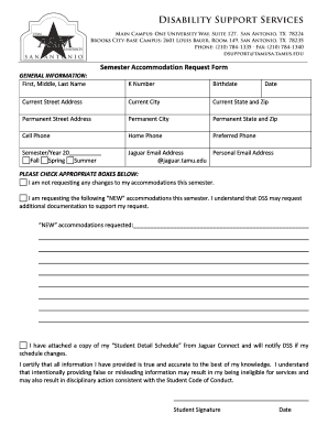 Semester Accommodation Request Form