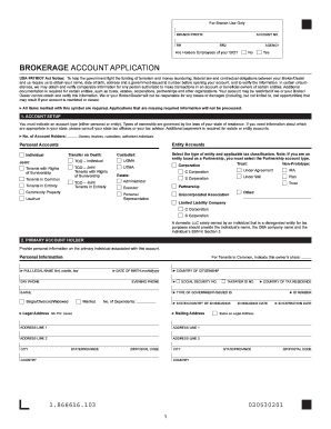Brokerage Account Application Form