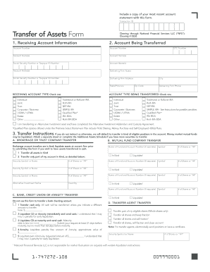 Transfer of Assets Form