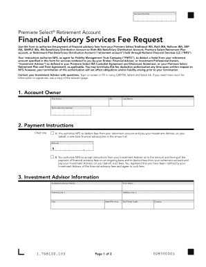 Premiere Select Retirement Account Financial Advisory Fee Request
