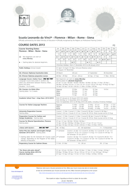 Scuola Leonardo da Vinci Course Application