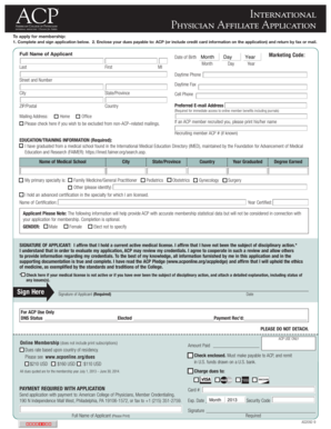 International Physician Affiliate Application