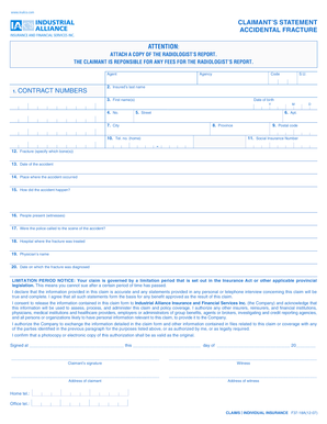 Claimant’s Statement for Accidental Fracture