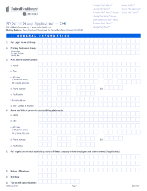 NY Small Group Application