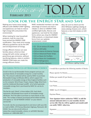 NHEC Energy Rebate Form