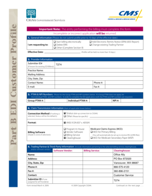 CIGNA Medicare Part B EDI Customer Profile