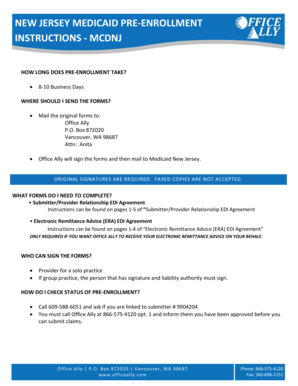 New Jersey Medicaid Pre-Enrollment Form