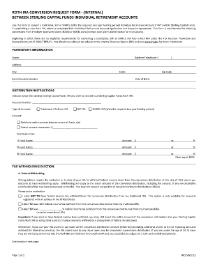 Roth IRA Conversion Request Form