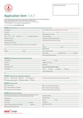 INTO China Admissions Application Form