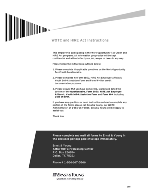 Work Opportunity Tax Credit Questionnaire