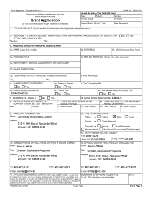PHS 398 Grant Application Form