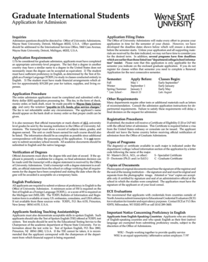 Wayne State University Graduate International Student Application