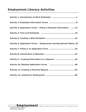 Work Schedule Worksheet