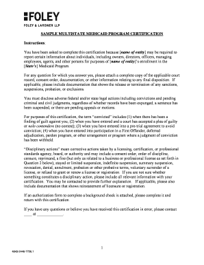 Multistate Medicaid Program Certification