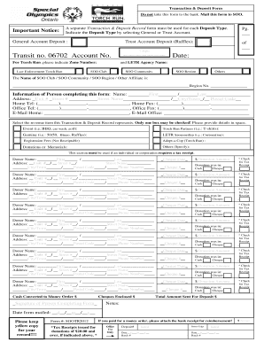 Transaction & Deposit Form