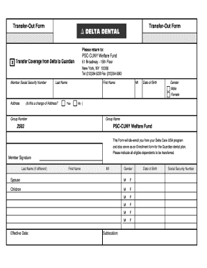 Delta Dental Transfer-Out Form
