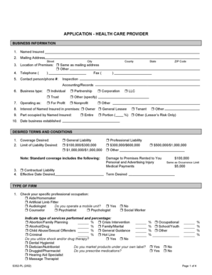 Healthcare Provider Insurance Application