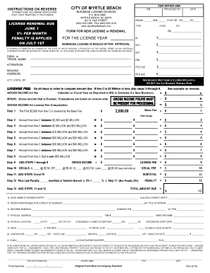 Myrtle Beach Business License Application