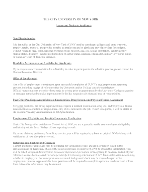 CUNY Employment Application Form
