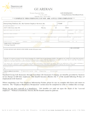 Guardian Group Insurance Enrollment Form