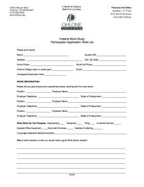 Federal Work-Study Application