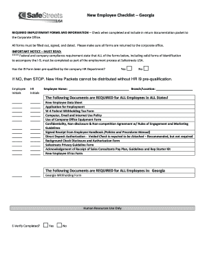 New Employee Checklist – Georgia