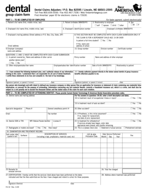 Dental Claim Form