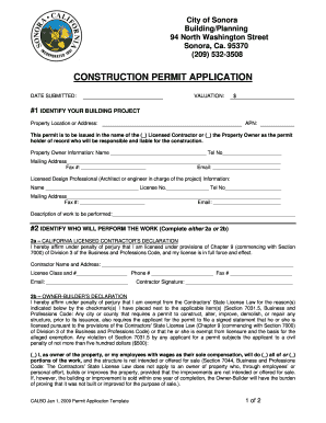 California Construction Permit Application