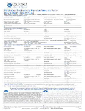 NY Member Enrollment & Physician Selection Form