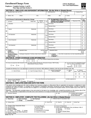 CIGNA HealthCare Enrollment/Change Form