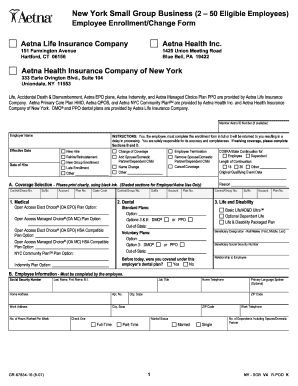 Employee Enrollment/Change Form Aetna Life Insurance Company ...