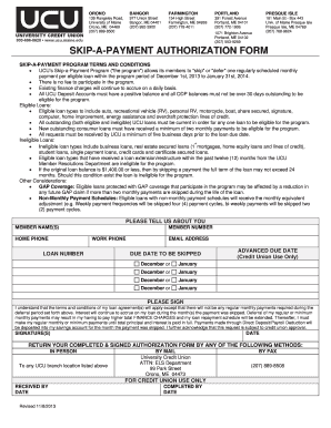 Skip-a-Payment Authorization Form