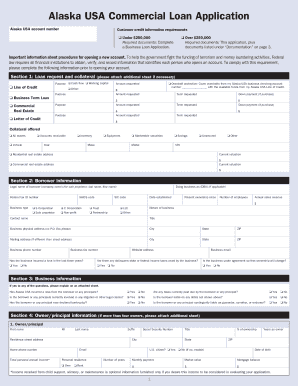 Alaska USA Commercial Loan Application