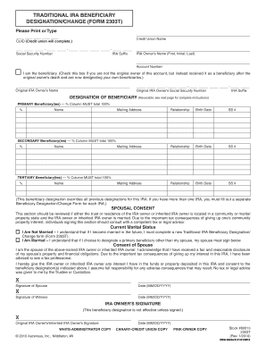 Traditional IRA Beneficiary Designation Form 2303T