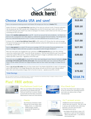 Alaska USA Checking Account Opening Form